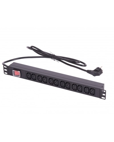 Блок электрических розеток 19 TLK TLK-RSA12-MTF-01-BK в Хасавюрте Блоки розеток Pintop.ru