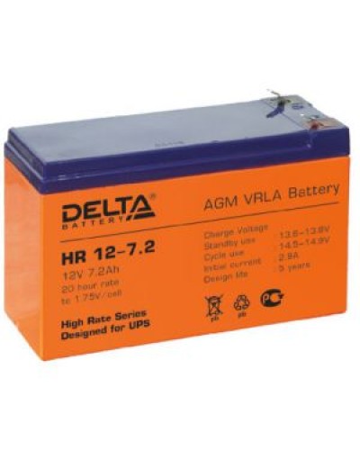 Аккумулятор свинцово-кислотный Delta HR 12-7.2 в Хасавюрте Электротехническое оборудование Pintop.ru