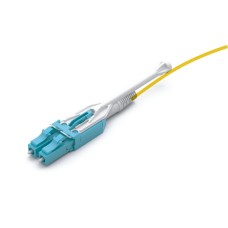 Патч-корд оптический дуплексный, LC-LC, для панелей высокой плотности, OS2, LSZH, 1 м, желтый LANMASTER LAN-2LC-2LC/OS2H-1.0