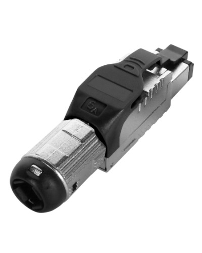 Разъем полевой оконцовки RJ-45 Hyperline (PLUE-8P8C-S-C6A-SH-BK) в Хасавюрте Патч-корды и пигтейлы Pintop.ru