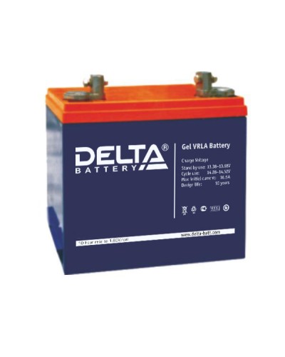 Аккумулятор свинцово-кислотный Delta GX 12-55 в Хасавюрте Электротехническое оборудование Pintop.ru