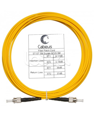 Шнур оптический simplex ST-ST 9/125 sm 7м LSZH Cabeus FOP(s)-9-ST-ST-7m в Хасавюрте Патч-корды оптические Pintop.ru