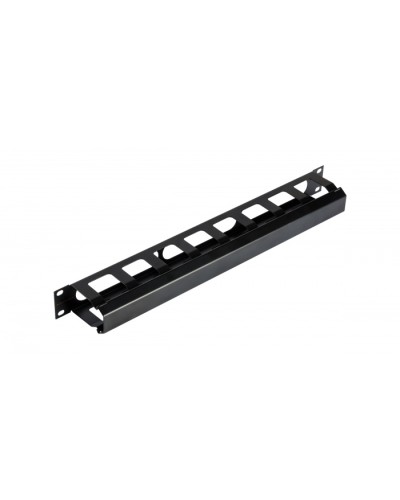 NIKOMAX (NMC-OK580C-1U-BK) - Кабельный органайзер NIKOMAX 19, 1U, глубина колец 58мм, металлический, скрышкой в Хасавюрте Кабельные органайзеры Pintop.ru