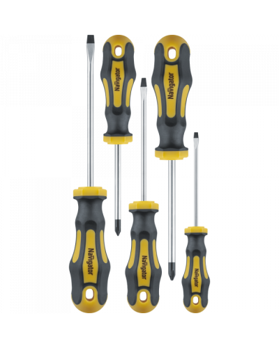 Отвёртка Navigator 95 267 NHT-Ot02-H5 (обычные, 5 шт) в Хасавюрте Монтажные инструменты Pintop.ru