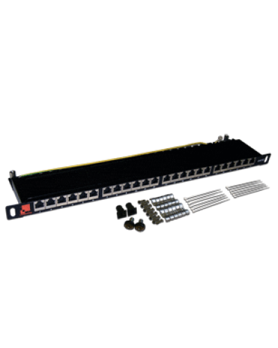 Патч-панель 19, 24 порта RJ-45, категория 5e, STP, 0.5U, компактная LANMASTER LAN-PPC24S5E в Хасавюрте Патч панель Pintop.ru