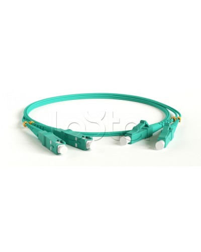 Патч-корд волоконно-оптический Hyperline FC-D2-503-LC/PR-SC/PR-H-10M-LSZH-AQ в Хасавюрте Патч-корды оптические Pintop.ru