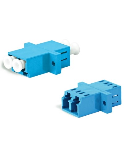 Адаптер оптический проходной LC/UPC-LC/UPC, SM, duplex, корпус пластиковый, синий, белые колпачки LC/UPC-LC/UPC Hyperline FA-P11Z-DLC/DLC-N/WH-BL в Хасавюрте Проходные адаптеры и розетки оптические Pintop.ru