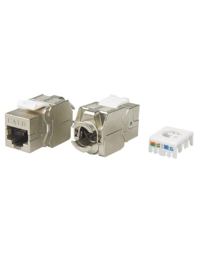 Вставка Keystone Jack RJ-45(8P8C) Hyperline KJ8-8P8C-C6-180-TLS-SH-F-WH в Хасавюрте Модули Keystone Pintop.ru