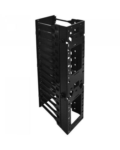 Вертикальный органайзер с пласт пальцами и крышкой, 312х220 мм, черный TWT (TWT-RACK-VORG/L) в Хасавюрте Кабельные органайзеры Pintop.ru