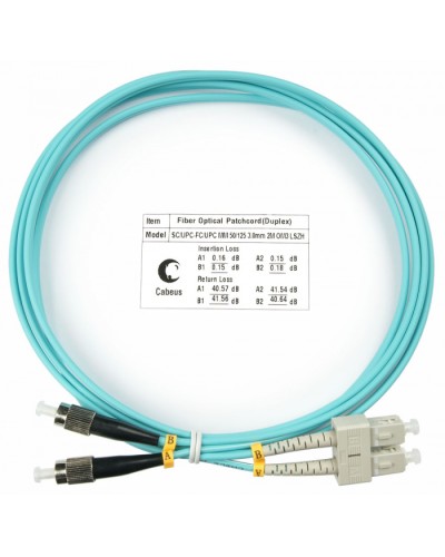 Шнур оптический duplex SC-FC 50/125 mm OM3 1,5м LSZH Cabeus FOP-50-SC-FC-1,5m в Хасавюрте Патч-корды и пигтейлы Pintop.ru