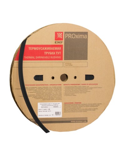 Термоусаживаемая трубка ТУТ нг 30/15 черная рулон EKF PROxima (tut-30-b) в Хасавюрте Аксессуары для кабель-канала Pintop.ru