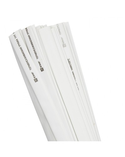 Термоусаживаемая трубка ТУТ нг 12/6 белая в отрезках по 1м EKF PROxima (tut-12-w-1m) в Хасавюрте Аксессуары для кабель-канала Pintop.ru