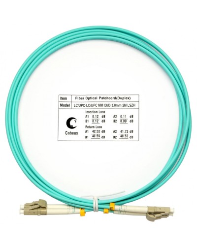 Шнур оптический duplex LC-LC 50/125 mm OM3 2м LSZH Cabeus FOP-50-LC-LC-2m в Хасавюрте Патч-корды и пигтейлы Pintop.ru