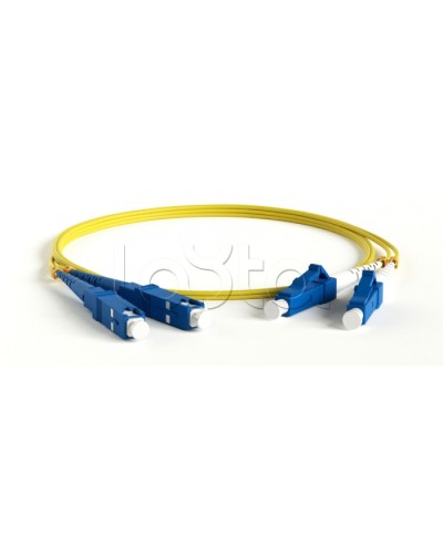 Патч-корд волоконно-оптический одномодовый SM 9/125 (OS2), LC/UPC-SC/UPC, duplex, LSZH, 3 м Hyperline FC-D2-9-LC/UR-SC/UR-H-3M-LSZH-YL в Хасавюрте Патч-корды оптические Pintop.ru