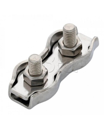 Зажим троса двойной D6мм Duplex (100шт/уп) Промрукав (PR08.3891) в Хасавюрте Держатели, клипсы, скобы Pintop.ru