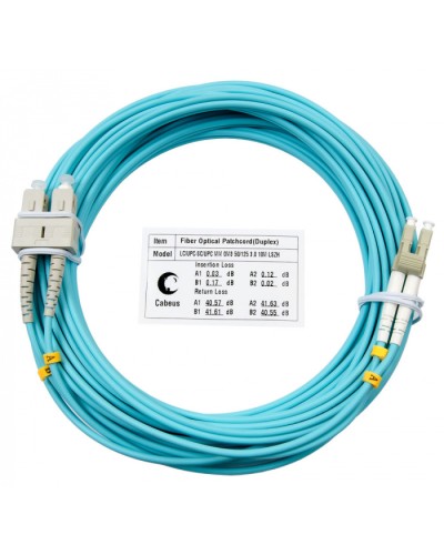 Шнур оптический duplex LC-SC 50/125 mm OM3 20м LSZH Cabeus FOP-50-LC-SC-20m в Хасавюрте Патч-корды и пигтейлы Pintop.ru