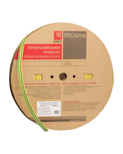 Термоусаживаемая трубка ТУТ нг 10/5 жел-зел рулон EKF PROxima (tut-10-yg) в Хасавюрте Аксессуары для кабель-канала Pintop.ru