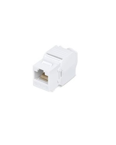 Вставка Keystone Jack RJ-45(8P8C), категория 5e, 110 IDC, угол заделки 180 градусов, без инструмента (Toolless), белая в Хасавюрте Модули Keystone Pintop.ru