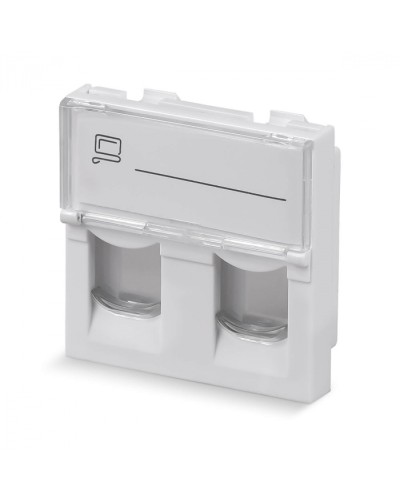 Вставка 45x45 (Mosaic) для 2 модулей формата Keystone Jack (арт.078610) Cabeus (FP-L-45-2M) в Хасавюрте Модули Keystone Pintop.ru