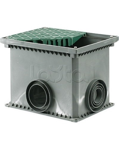 Колодец переходной смотровой 335х240х255 с крышкой для двустенных труб DKC 025002 в Хасавюрте Повороты, муфты, тройники Pintop.ru