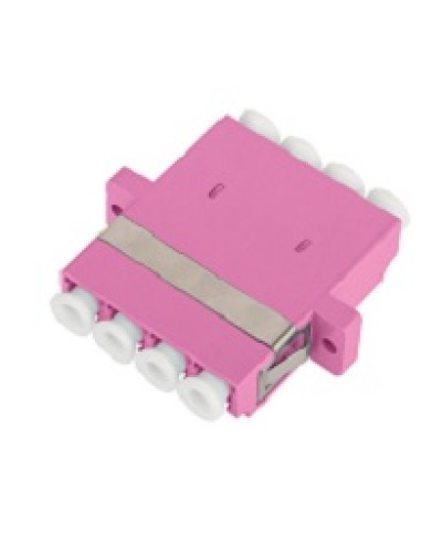 Адаптер NIKOMAX волоконно-оптический, соединительный, многомодовый, стандарта OM4, LC/UPC-LC/UPC, квадро, пластиковый, без шторки, с фланцами, маджента, уп-ка 2шт. в Хасавюрте Проходные адаптеры и розетки оптические Pintop.ru