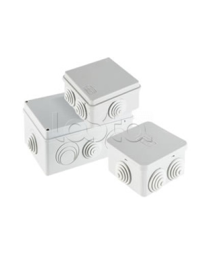 Экопласт JBS070 Коробка распред. о/п, 70х70х40мм 6 вых., IP44 чёрный в Хасавюрте Распределительные коробки Pintop.ru