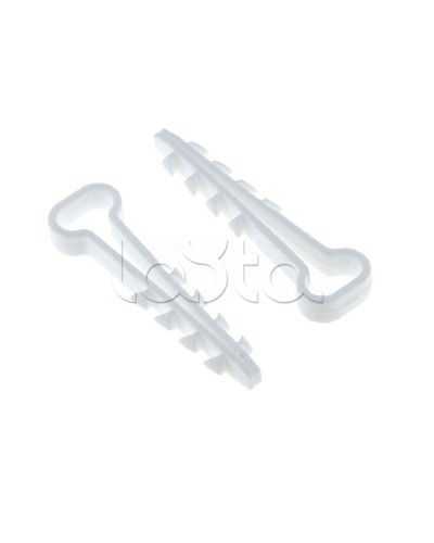 Дюбель-хомут для плоского кабеля (5-8мм) белый (100шт.) EKF PROxima (plc-nccf-5x8w) в Хасавюрте Стяжки-хомуты Pintop.ru