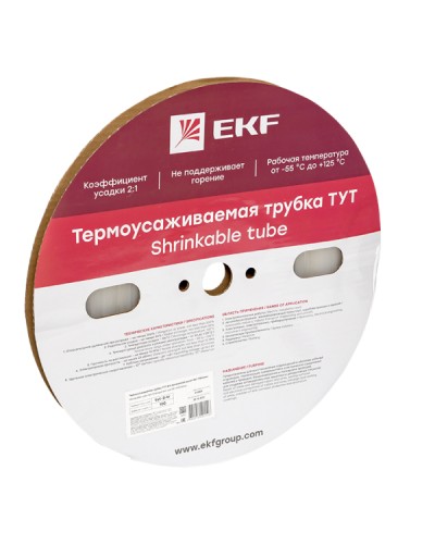 Термоусаживаемая трубка ТУТ 8/4 прозрачная рулон EKF PROxima (tut-8-tr) в Хасавюрте Аксессуары для кабель-канала Pintop.ru