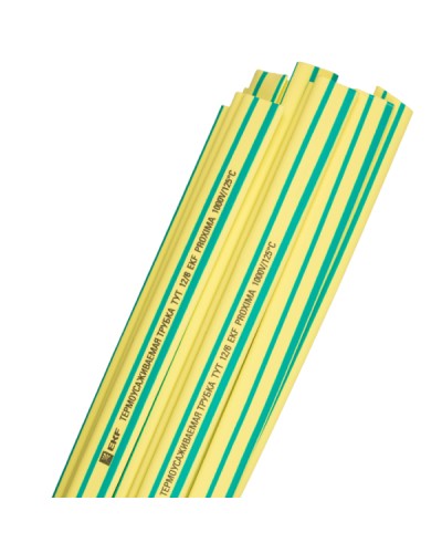 Термоусаживаемая трубка ТУТ нг 10/5 желто-зеленая в отрезках по 1м EKF PROxima (tut-10-yg-1m) в Хасавюрте Аксессуары для кабель-канала Pintop.ru