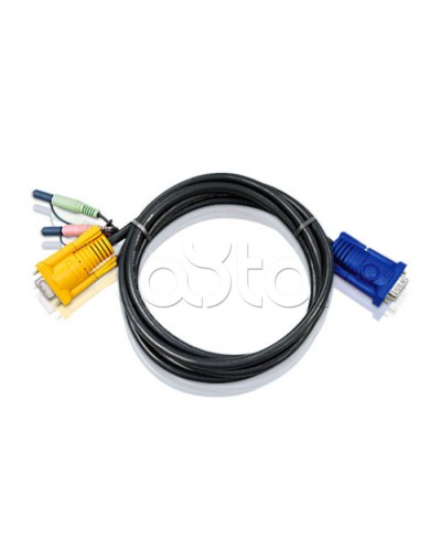 КВМ-кабель с интерфейсами передачи звука, VGA (5м) ATEN 2L-5205A в Хасавюрте Видеоусилители, Модуляторы, Делители Pintop.ru