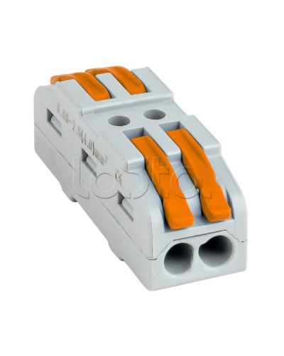Строительно-монтажная клемма СМК 222-422 проходная 2 полюса 0,08-4мм2 (25шт.) EKF PROxima (plc-smk-422) в Хасавюрте Клеммные колодки Pintop.ru