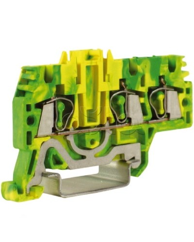 Зажим для заземления, 1 ввод/2 вывода, 2,5 кв.мм желто-зеленый DKC ZHT510 в Хасавюрте Держатели, клипсы, скобы Pintop.ru