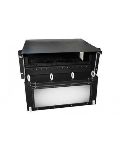 Патч-панель 19” универсальная Hyperline FO-19BX-4U-F2-12xSLT-W120H32-EMP в Хасавюрте Кросс оптический Pintop.ru