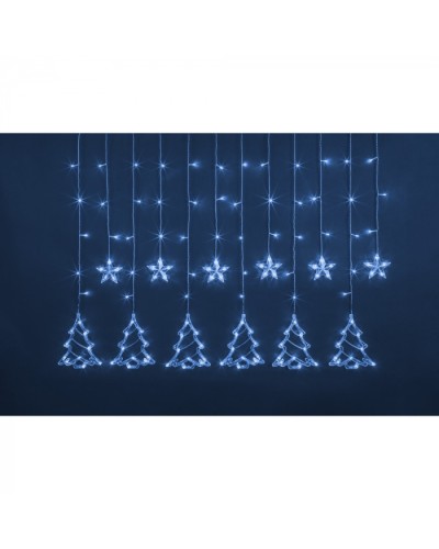 Гирлянда Navigator 95 125 NGF-D033-03 (бахрома звезды и елочки Blue 2.5*1м IP20) в Хасавюрте Источники света(Лампы) Pintop.ru