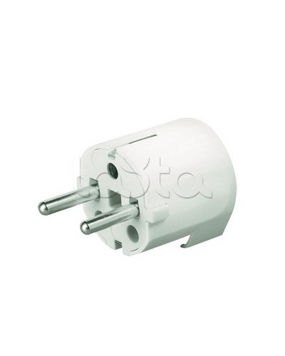 Вилка кабельная, бытовая с центральным вводом кабеля. Белая. IP20 16А 2P+E 230В DKC DIS1302063 в Хасавюрте Аксессуары для стоек и шкафов Pintop.ru