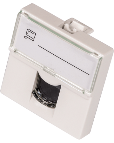 Вставка Mosaic 45x45, RJ-45 UTP, кат.6, со шторкой и увеличенным окном маркировки, белая LANMASTER LAN-SIP-23U6-WH в Хасавюрте Аксессуары для кабель-канала Pintop.ru