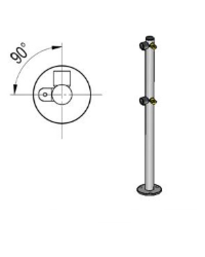 Стойка ограждения L-образная под поворотные створку и секцию 2 полупетли с крепежом, 2 муфты с крепежом слева Oxgard Стойка ограждения с 2-мя полупетлями L-образная слева (ВЗР 1996.09.11) в Хасавюрте Ограждения Pintop.ru