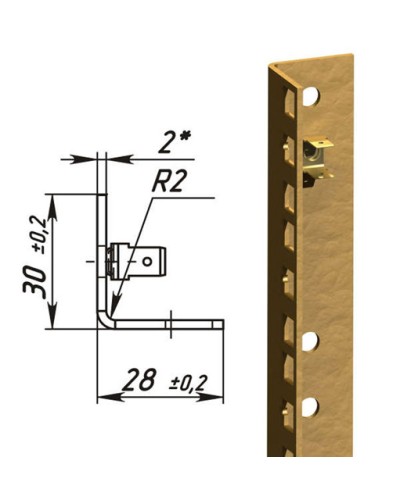 Направляющие L-образные для шкафов 42U (2 шт/уп.) TLK TLK-VNS2-L-42U в Хасавюрте Полки для шкафов и стоек Pintop.ru