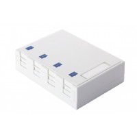 Настенная коробка 4-портовая со шторками, белый Eurolan (12B-04-04WT)