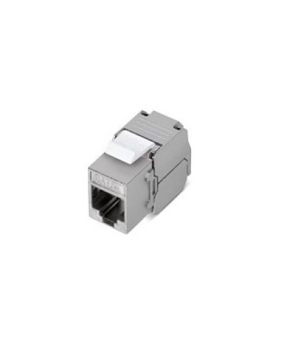 Вставка Keystone Jack RJ-45(8P8C), категория 5e, 110 IDC, угол заделки 180 градусов, без инструмента (Toolless), экранированная, белая в Хасавюрте Модули Keystone Pintop.ru