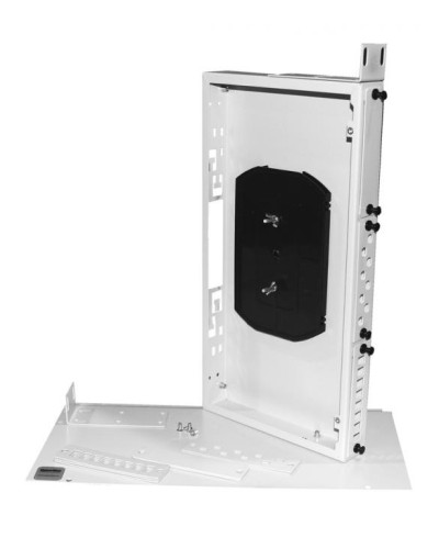 Бокс оптический универсальный 19, от 8 до 24 портов (SC, duplex LC, ST, FC), со сплайс пластиной, без пигтейлов и проходных адаптеров Hyperline FO-19R-1U-3xSLT-W140H42-24UN-GY в Хасавюрте Кросс оптический Pintop.ru