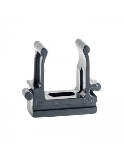 CF16G Держатель (клипса), без галогена, для труб D16мм, цвет чёрный (50шт)Экопласт (41716-50HF-BL) в Хасавюрте Держатели, клипсы, скобы Pintop.ru