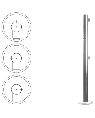 Стойка ограждения односторонняя с отверстием под фиксатор слева (антик серебро) Oxgard в Хасавюрте Ограждения Pintop.ru