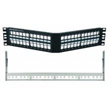 Коммутационная угловая панель 19” наборная, FTP, 2U, 48 портов, черный Eurolan (27A-00-48BL)
