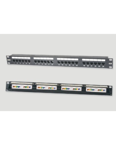 Патч-панель 19, 1U, 24xRJ45 категория 6 Eurolan (27B-U6-24BL) в Хасавюрте Патч панель Pintop.ru