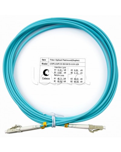 Патч-корд волоконно-оптический MM 50/125 duplex LC-LC LSZH (3м) Cabeus FOP-50-LC-LC-3m в Хасавюрте Патч-корды оптические Pintop.ru