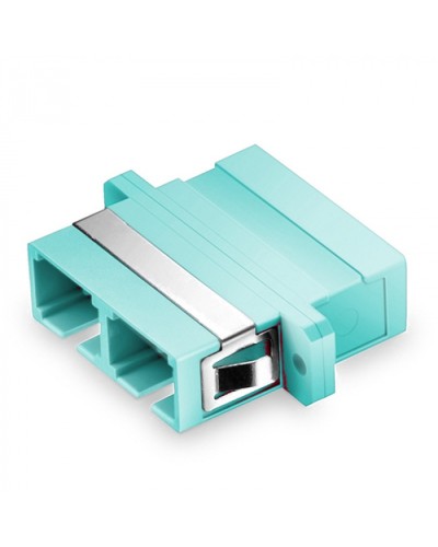 Оптический адаптер, OM3, дуплекс SC, с фланцами, бирюзовый Eurolan (36A-30-2S-02AQ) в Хасавюрте Проходные адаптеры и розетки оптические Pintop.ru