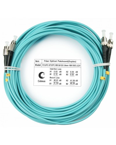 Шнур оптический duplex FC-ST 50/125 mm OM3 20м LSZH Cabeus FOP-50-FC-ST-20m в Хасавюрте Патч-корды и пигтейлы Pintop.ru