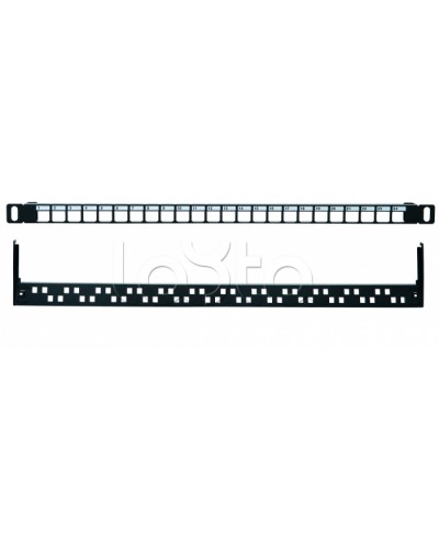 Коммутационная панель 19” наборная, UTP, 0,5U, 24 порта, черный Eurolan (27B-00-24-05BL) в Хасавюрте Патч панель Pintop.ru