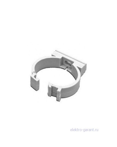 Держатель с защелкой Экопласт для труб D25мм, АБС, белый (50 шт) в Хасавюрте Аксессуары для кабель-канала Pintop.ru